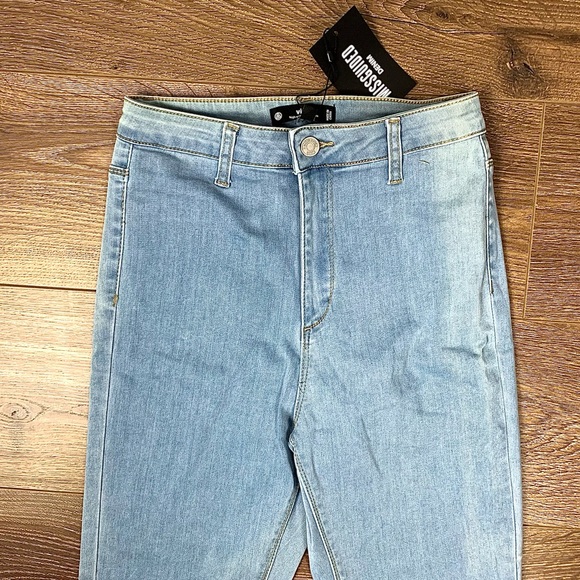 Women’s NEW Missguided Light Blue High Waist Denim Skinny Jeans, SZ: 4P - NWT - Picture 3 of 5